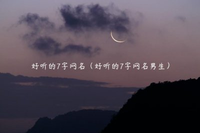 ​好听的7字网名（好听的7字网名男生）