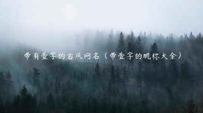 ​带有萱字的古风网名（带萱字的昵称大全）