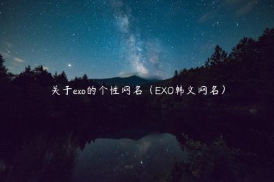 ​关于exo的个性网名（EXO韩文网名）